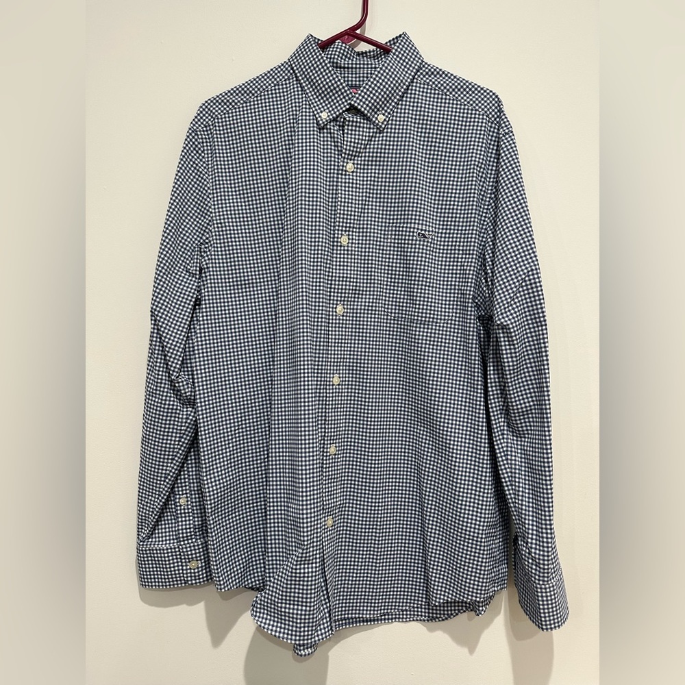 Vineyard Vines Performance Classic Fit Tucker Button Down Mens Large Blue